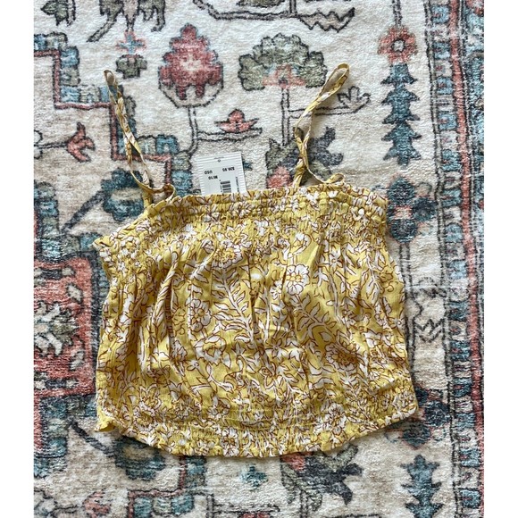 NWT Billabong crop top M yellow floral surf - Picture 8 of 8